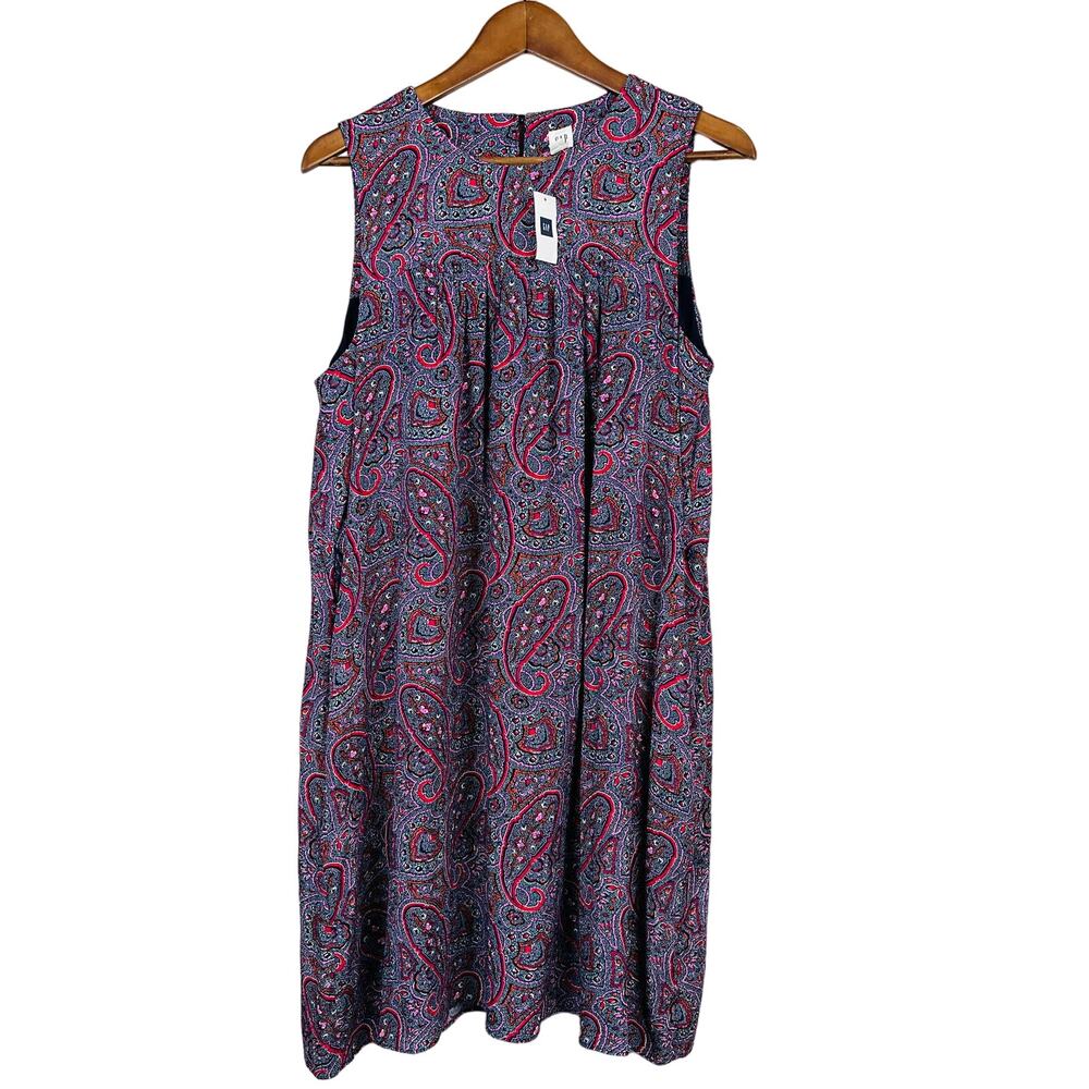 NEW! Gap Paisley Shift Dress Loose Fit Sleeveless - M